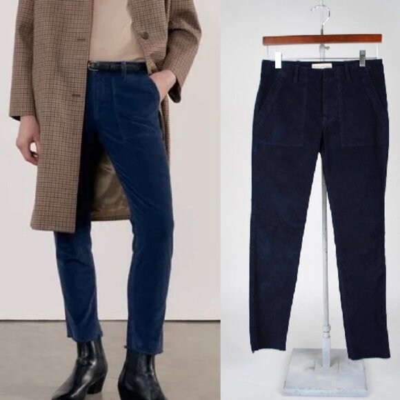 Nili Lotan Jenna Pants in Deep Navy Blue Corduroy 4